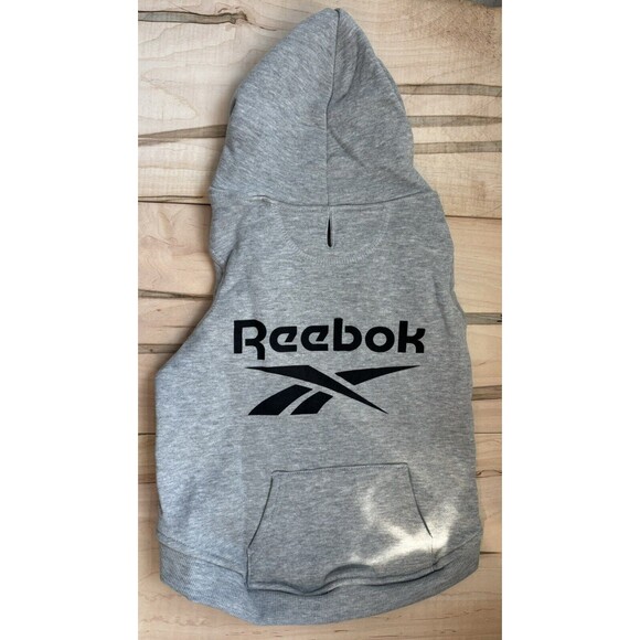 Reebok Dog Pullover Hoodie Gray Fleece Dog Sweater, LARGE - Picture 2 of 10